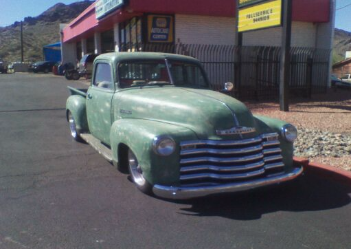 Green patina Chevrolet classic pickup